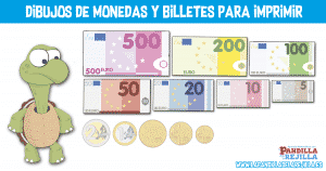 Dibujos de Billetes y Monedas para Imprimir